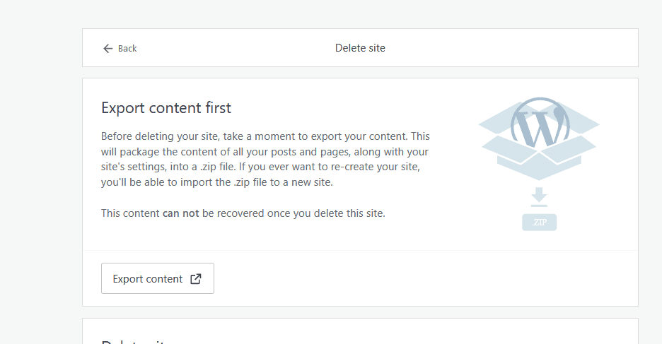 delete WordPress website